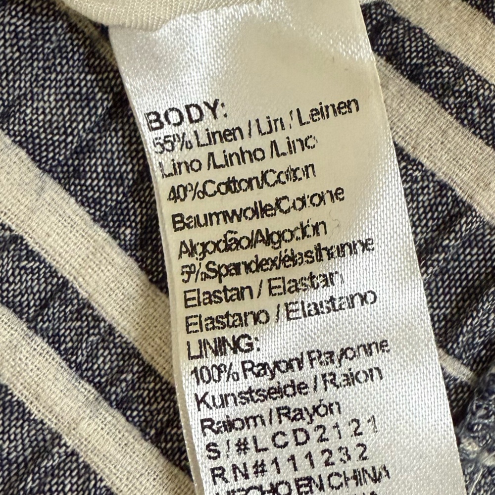 Striped Linen Blend Maxi Dress Adjustable Straps Flowy Bohemian Summer Dress - Picture 9 of 9